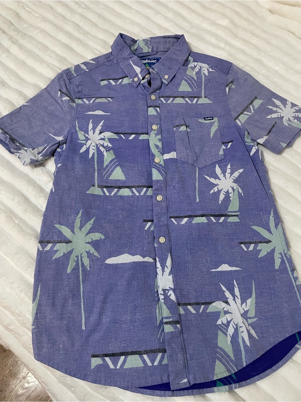 chubbies Lavender Palm Short-Sleeve Button-Down Shirt